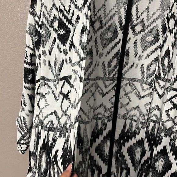 Cotton On Black White Oversized Kimono Top Small Beach Pool coverup - Picture 5 of 13